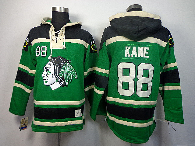 Blackhawks 88 Kane Green Hooded Jerseys