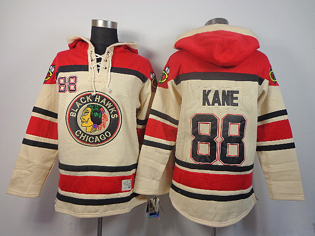 Blackhawks 88 Kane Cream Hooded Jerseys - Click Image to Close