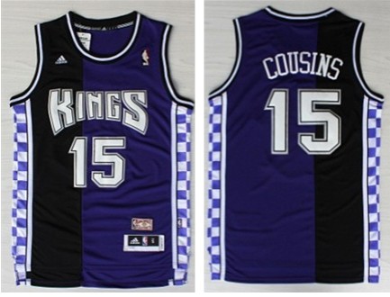 Kings 15 Cousins Purple And Black Hardwood Classics Jerseys