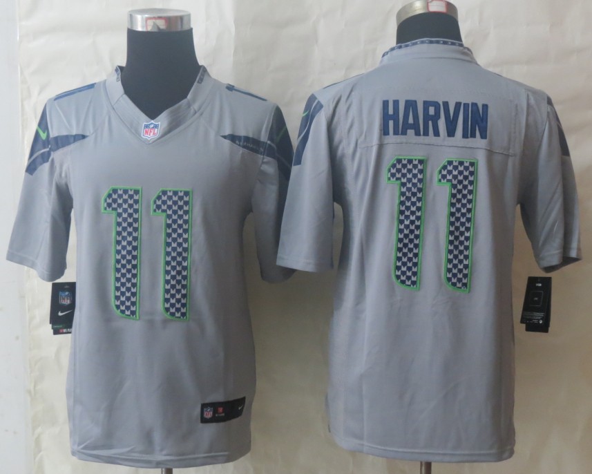 Nike Seahawks 11 Harvin Grey Limited Jerseys