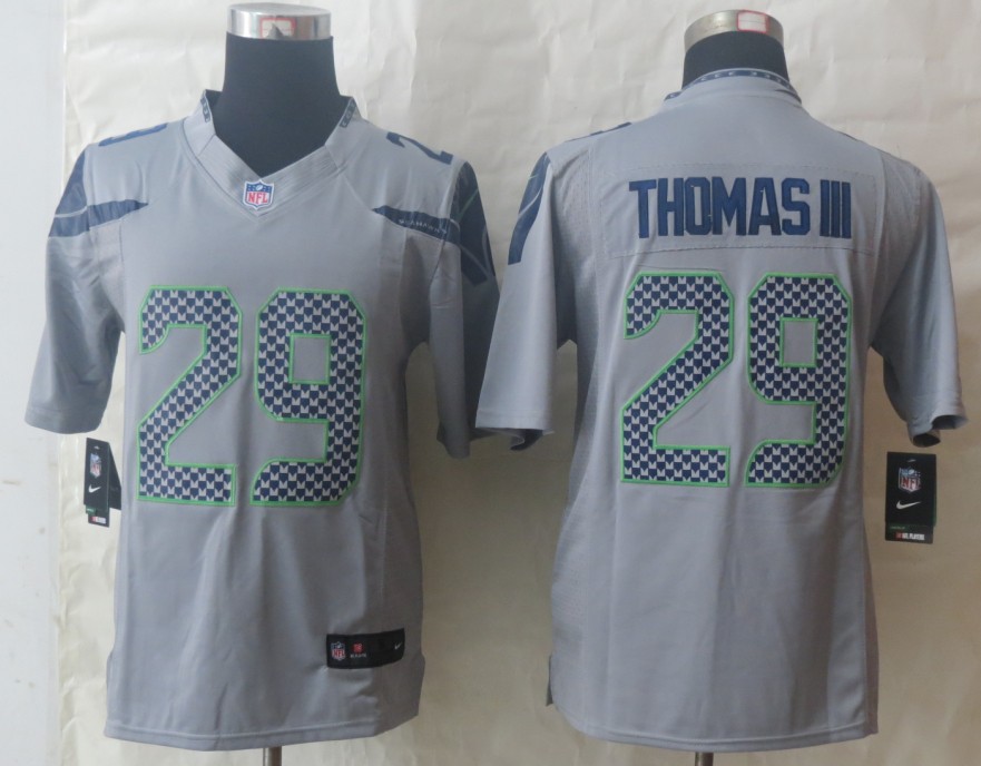 Nike Seahawks 29 Thomas III Grey Limited Jerseys