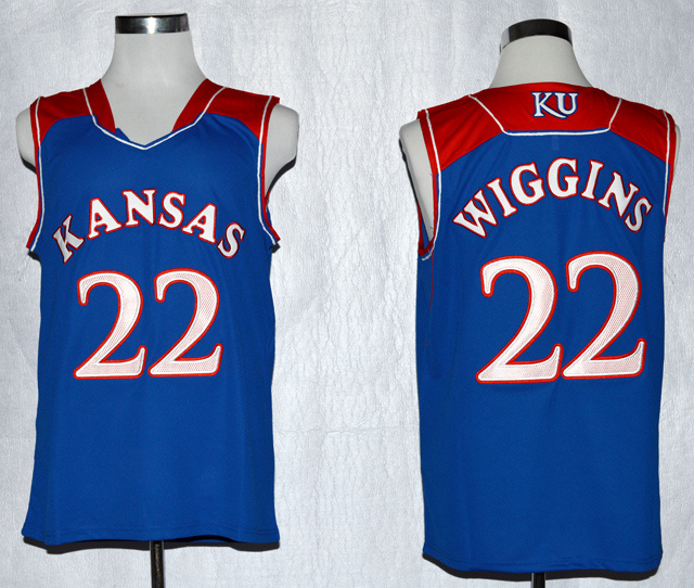 Kansas Jayhawks 22 Andrew Wiggins Blue College Jersey Kansas Jayhawks 22 Andrew Wiggins Blue College Jersey