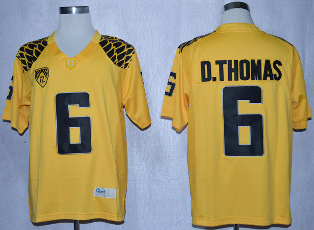 Oregon Ducks 6 D.Thomas Yellow Limited Jerseys