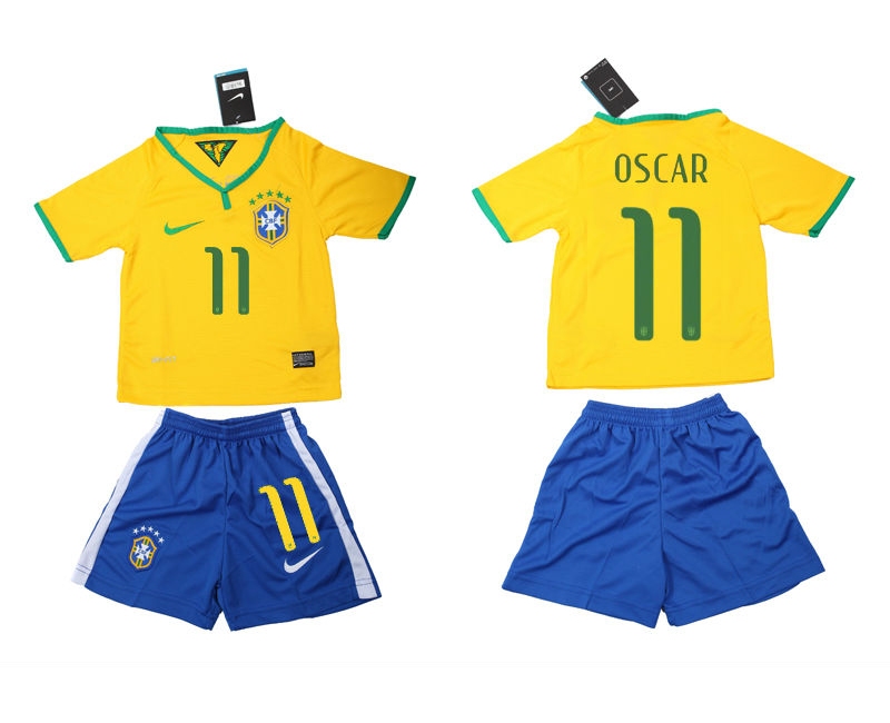 2014 World Cup Brazil 11 Oscar Home Kids Jerseys