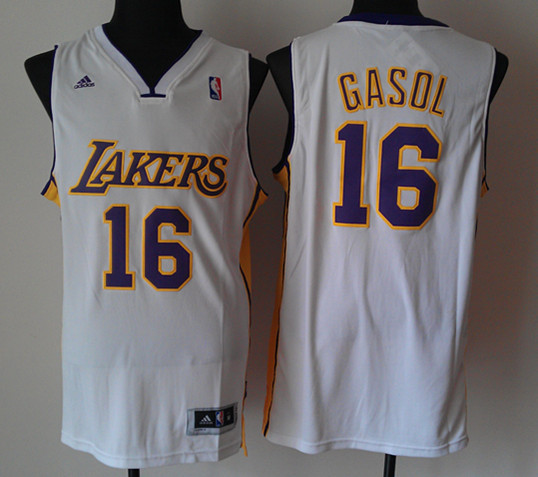 Lakers 16 Gasol White New Revolution 30 Jerseys