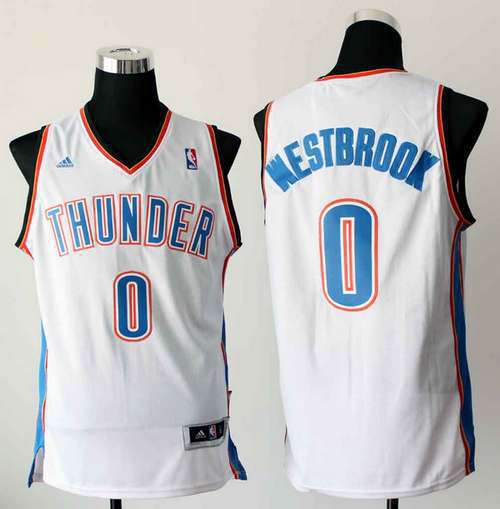 Thunder 0 Westbrook White New Revolution 30 Jerseys