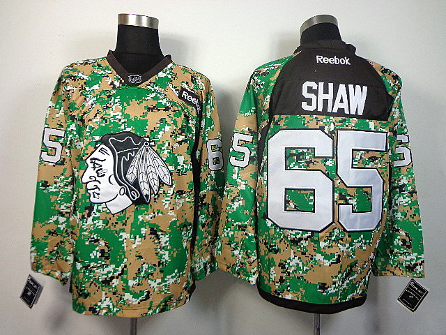 Blackhawks 65 Shaw Woodlandcamo Jerseys