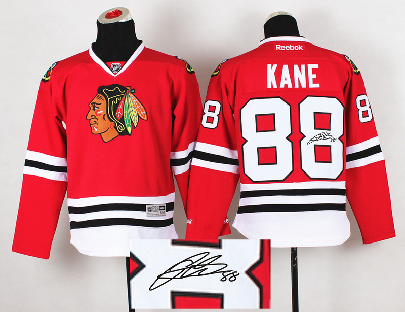 Blackhawks 88 Kane Red Signature Edition Jerseys