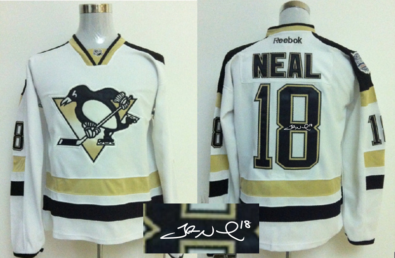 Penguins 18 Neal White Signature Edition Jerseys