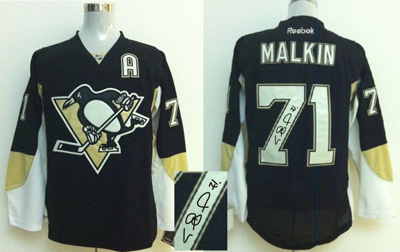 Penguins 71 Malkin Black Signature Edition Jerseys