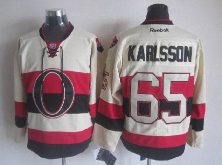 Senators 65 Karlsson 2014 Cream Jerseys