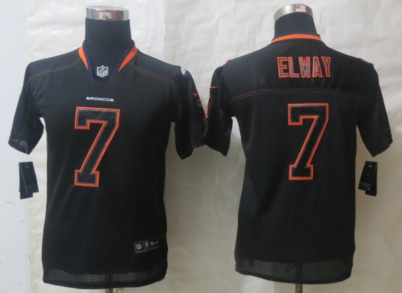 Nike Broncos 7 Elway Lights Out Black Youth Jerseys