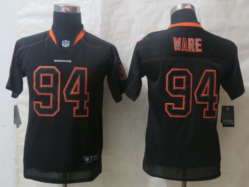 Nike Broncos 94 Ware Lights Out Black Youth Jerseys