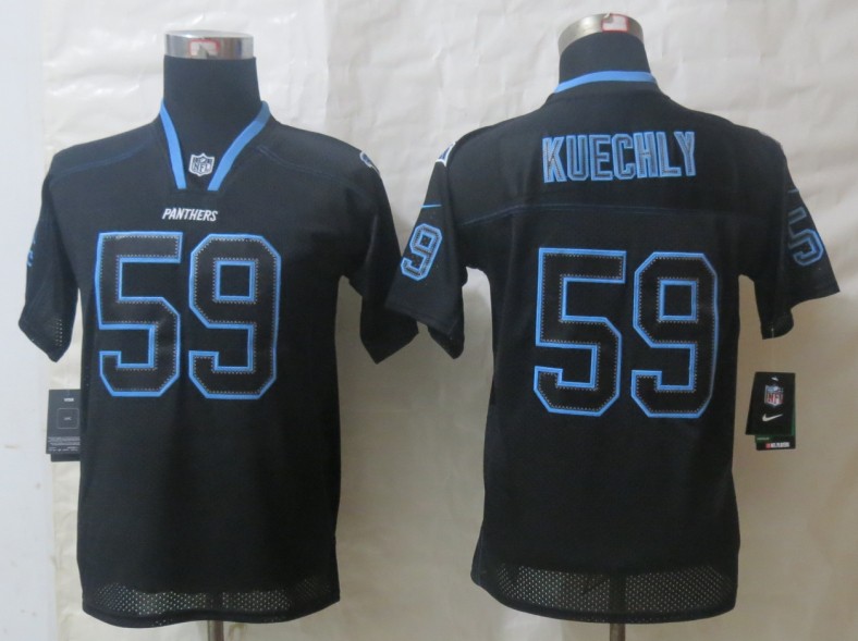 Nike Panthers 59 Kuechly Lights Out Black Youth Jerseys