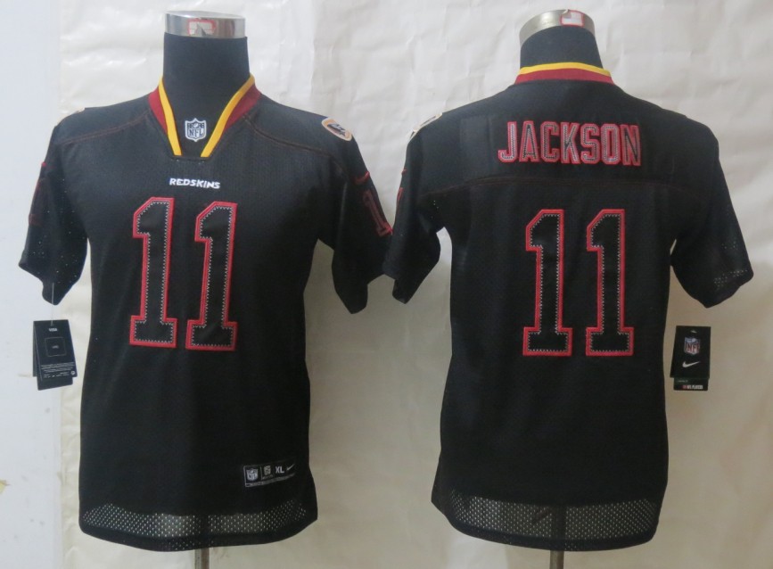 Nike Redskins 11 Jackson Lights Out Black Youth Jerseys