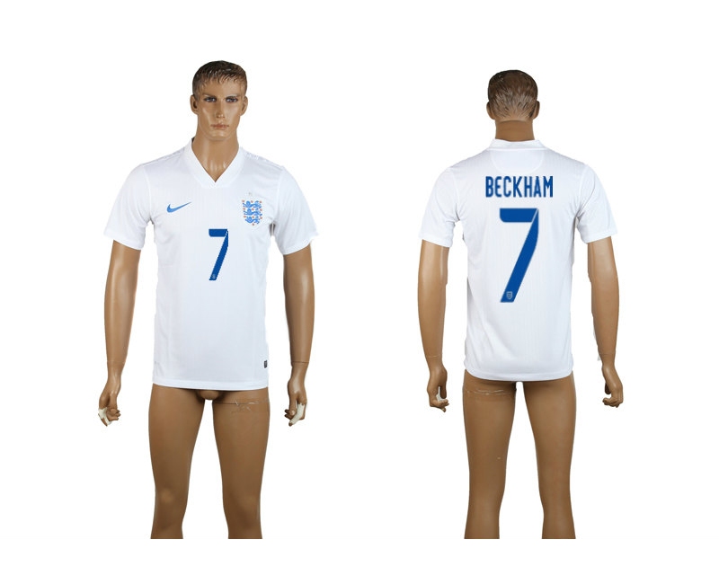 2014 World Cup England 7 Beckham Home Thailand Jerseys