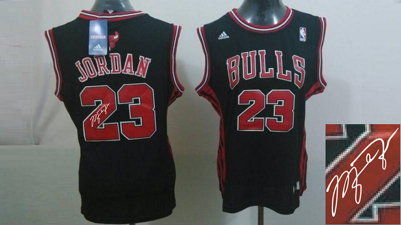 Bulls 23 Jordan Black Signature Edition Women Jerseys