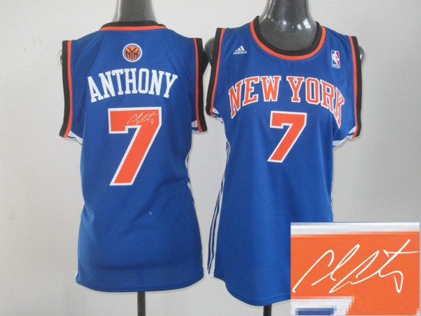 Knicks 7 Anthony Blue Signature Edition Women Jerseys