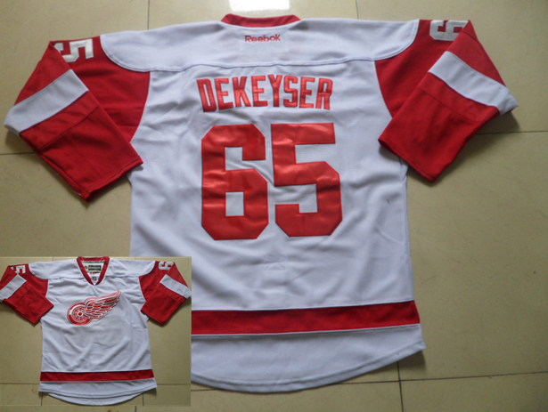 Red Wings 65 Dekeyser White Jerseys