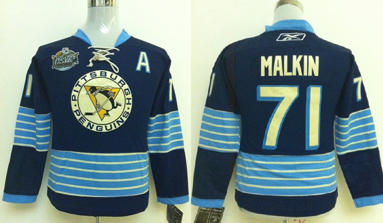 Penguins 71 Malkin 2011 Winter Classic Blue Women Jerseys
