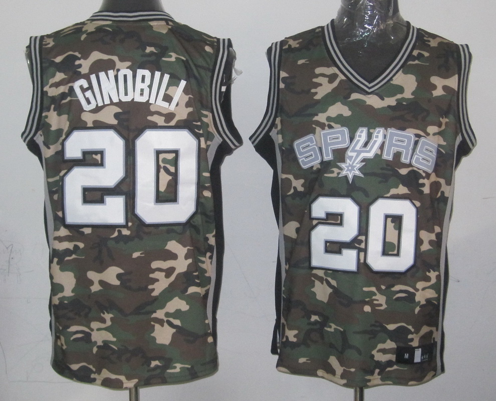 Spurs 20 Ginobili Swingman Camouflage Jerseys
