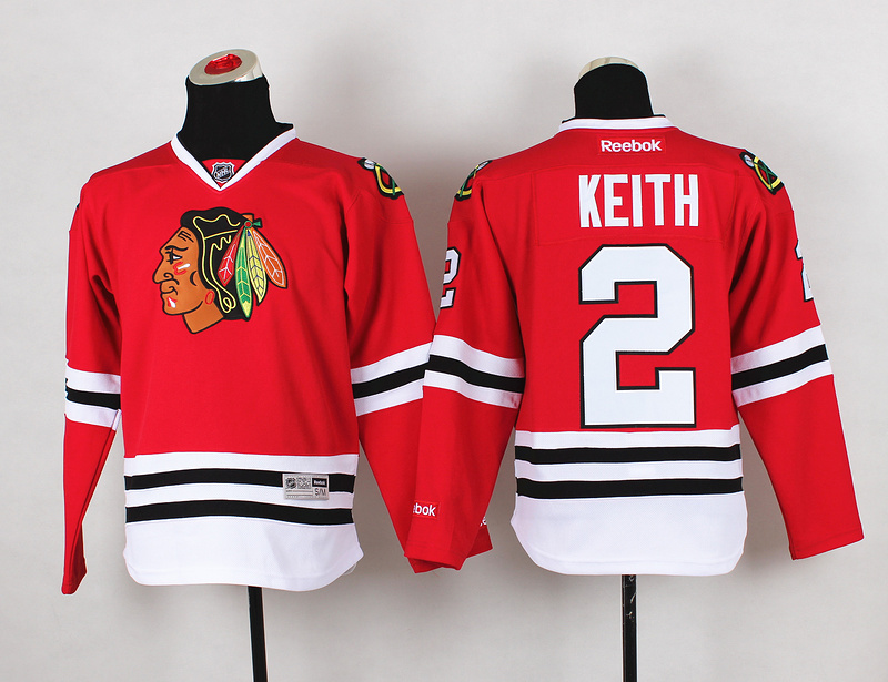 Blackhawks 2 Keith Red New Youth Jersey
