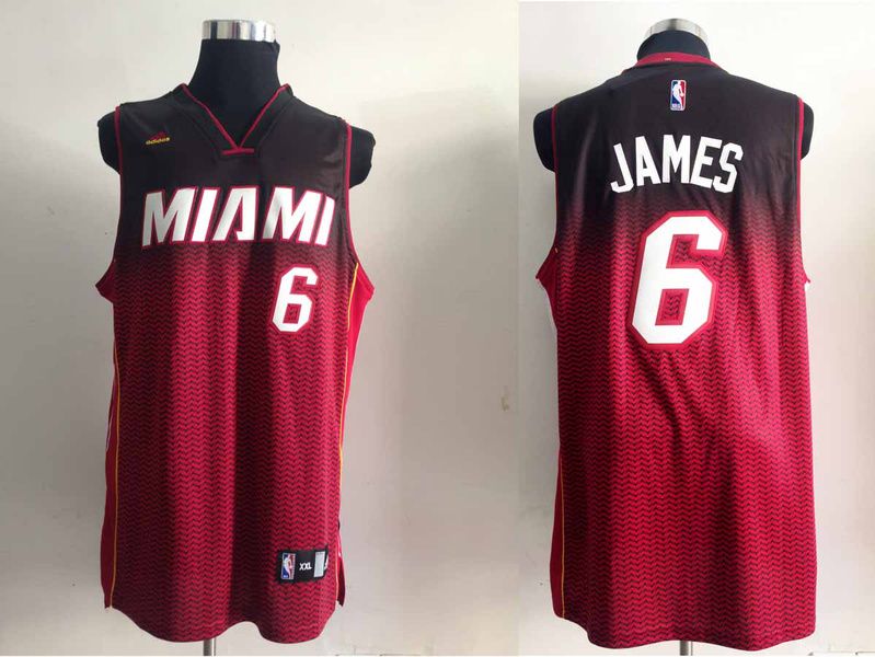 Heat 6 James Black And Red Resonate Fashion Swingman Jersey - Click Image to Close