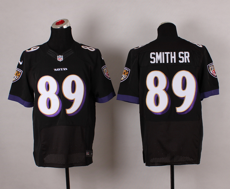 Nike Ravens 89 Smith Sr Black Elite Jersey - Click Image to Close