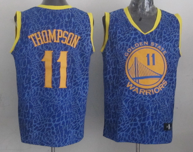 Warriors 11 Thompson Blue Crazy Light Swingman Jerseys