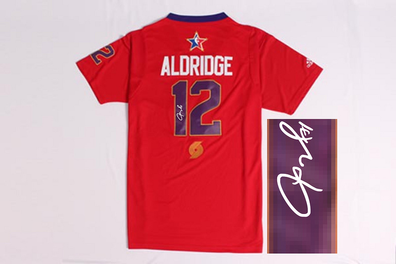 2014 All Star West 12 Aldridge Red Signature Edition Jerseys