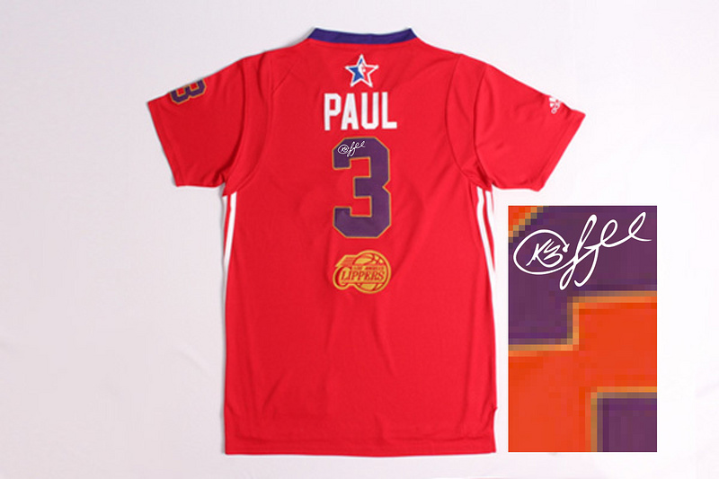 2014 All Star West 3 Paul Red Signature Edition Jerseys