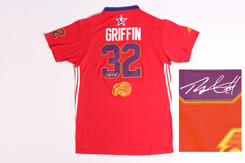 2014 All Star West 32 Griffin Red Signature Edition Jerseys