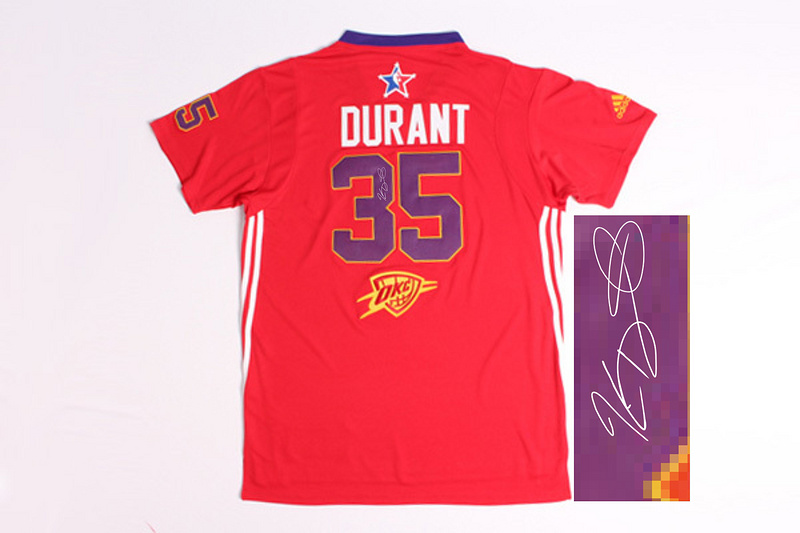 2014 All Star West 35 Durant Red Signature Edition Jerseys - Click Image to Close