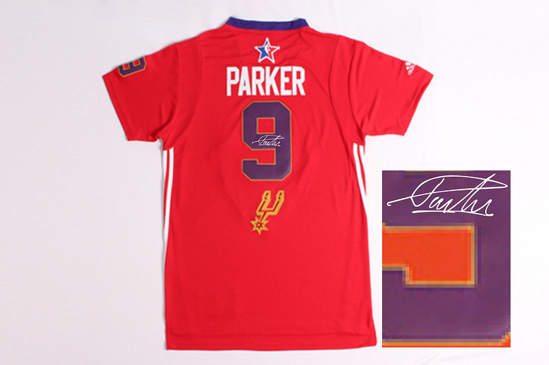 2014 All Star West 9 Parker Red Signature Edition Jerseys