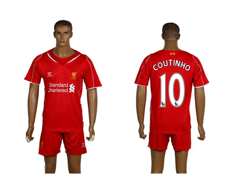 2014-15 Liverpool 10 Countinho Home Soccer Jersey