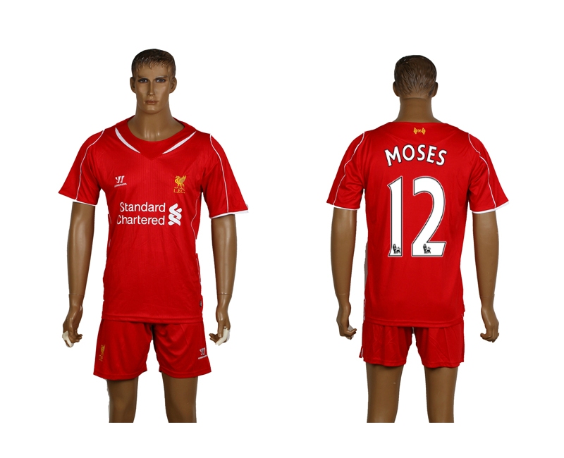2014-15 Liverpool 12 Moses Home Soccer Jersey