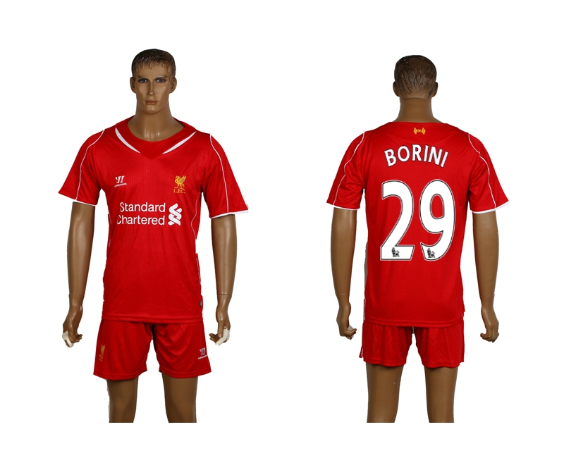 2014-15 Liverpool 29 Borini Home Soccer Jersey