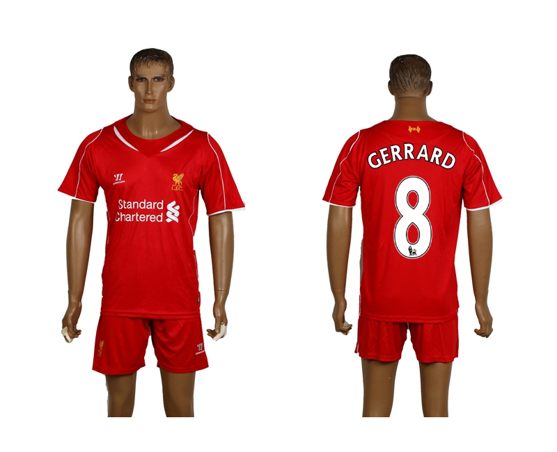 2014-15 Liverpool 8 Gerrard Home Soccer Jersey