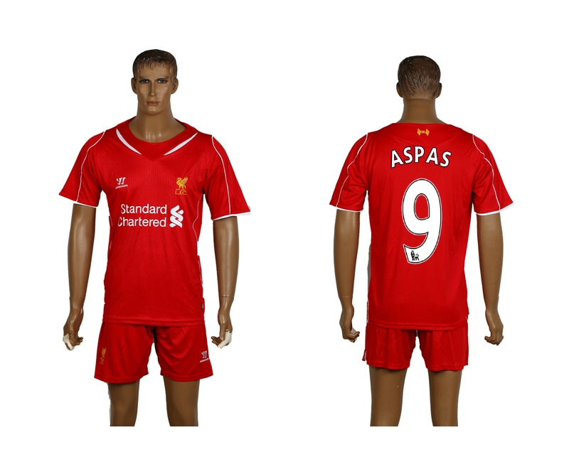 2014-15 Liverpool 9 Aspas Home Soccer Jersey