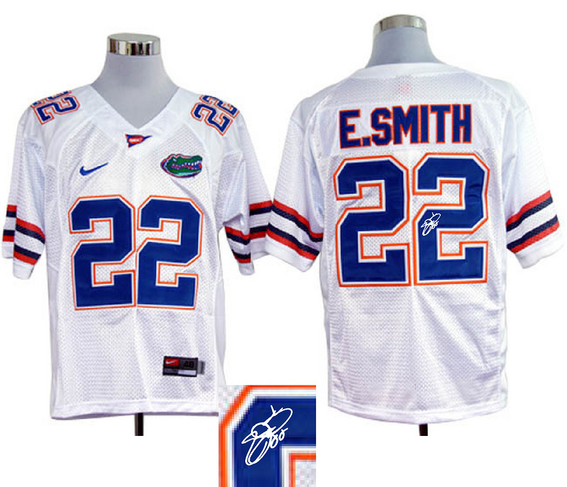 Florida Gators 22 E.Smith White Signature Edition Jerseys