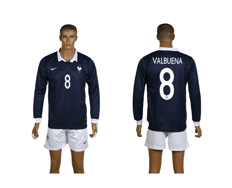 France 8 Valbuena 2014 World Cup Home Long Sleeve Jerseys