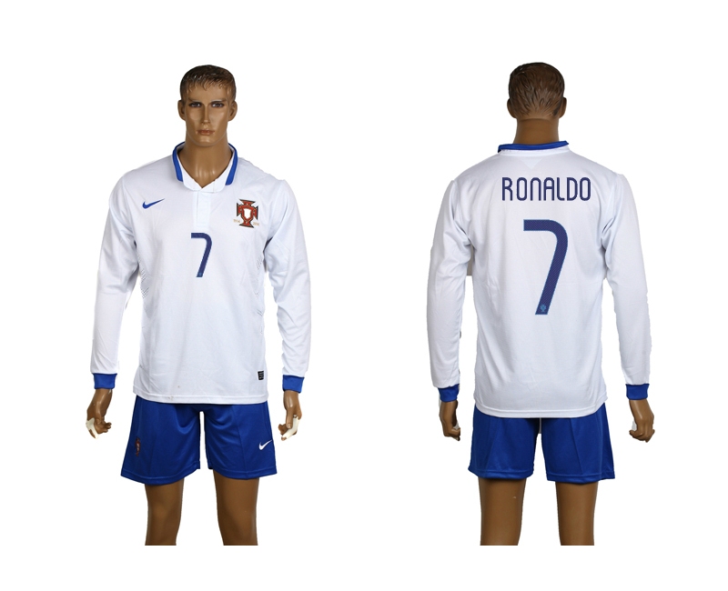 Portugal 7 Ronaldo 2014 World Cup Away Long Sleeve Jerseys