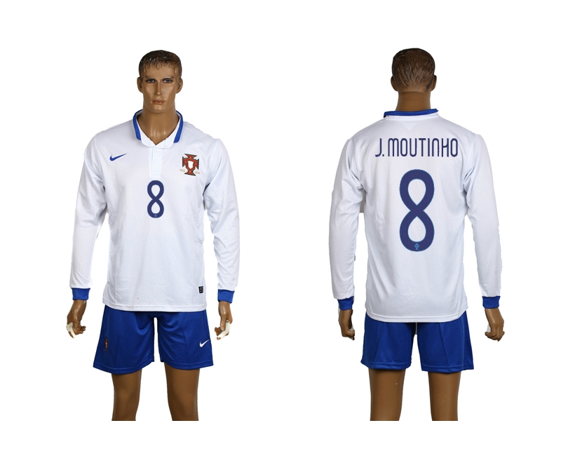 Portugal 8 J.Moutinho 2014 World Cup Away Long Sleeve Jerseys