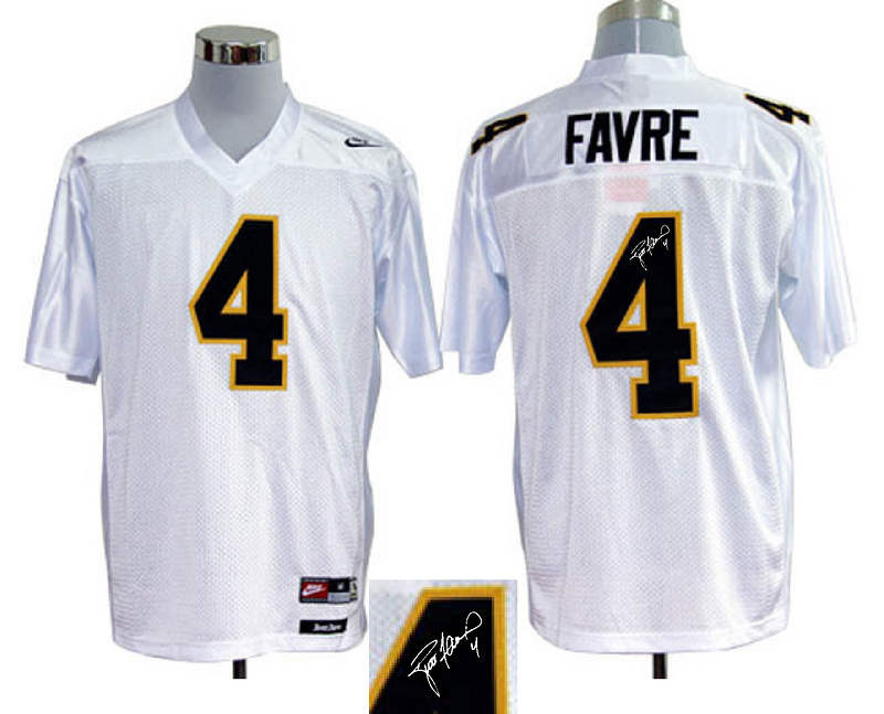 Southern Mississippi Golden Eagles 4 Favre White Signature Edition Jerseys
