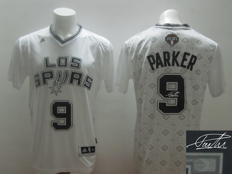 Spurs 9 Parker White 2014 Latin Nights Signature Edition Jerseys