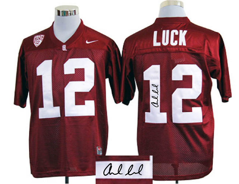 Stanford Cardinals 12 Luck Red Signature Edition Jerseys