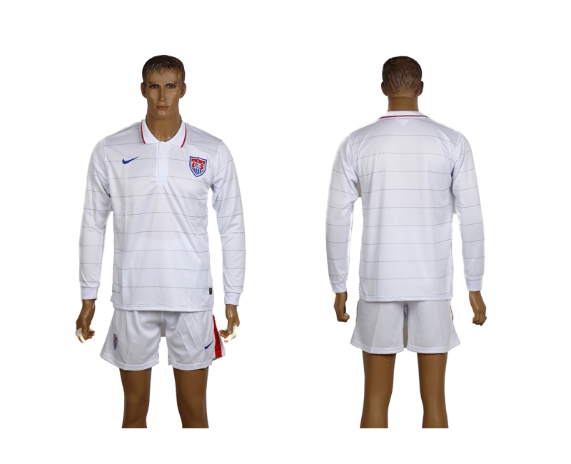 USA 2014 World Cup Home Long Sleeve Jerseys