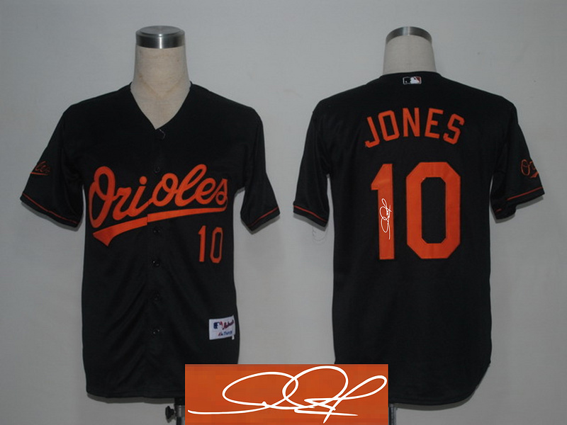 Braves 10 Jones Black Signature Edition Jerseys