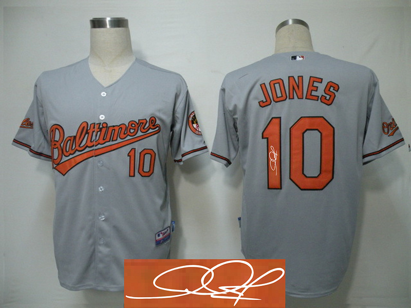 Braves 10 Jones Grey Signature Edition Jerseys