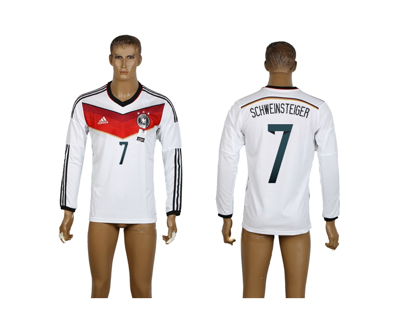 Germany 7 Schweinsteiger 2014 World Cup Home Long Sleeve Thailand Jerseys